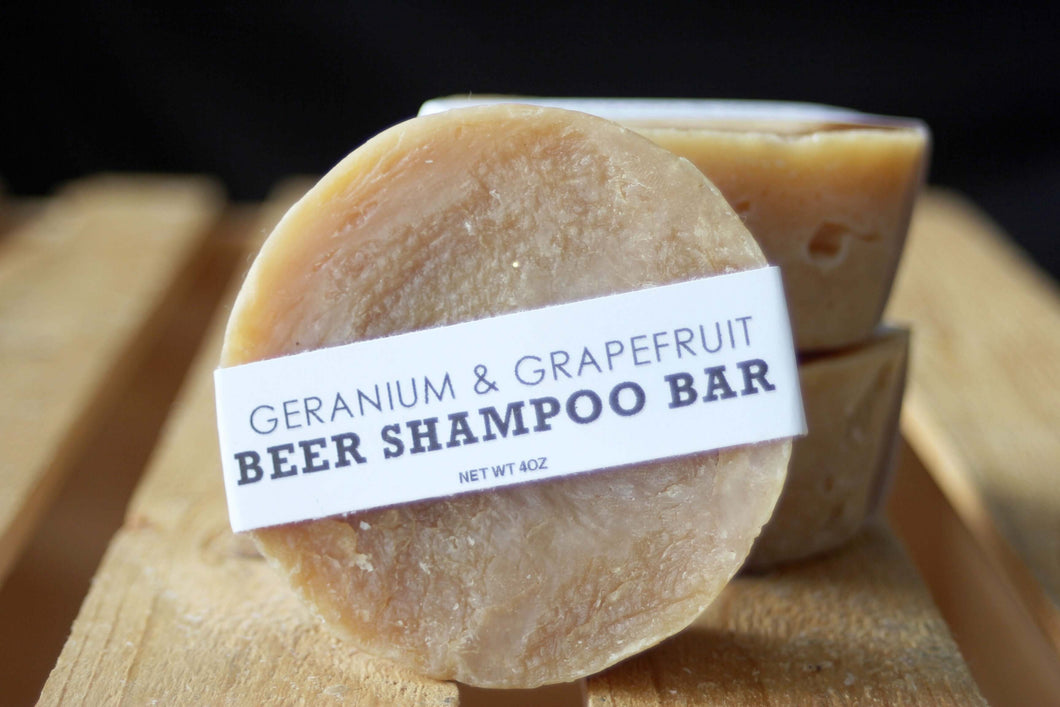 Beer Shampoo Bar: Geranium & Grapefruit