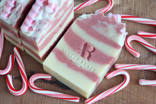 PINK PEPPERMINT CANDY CANE SOAP